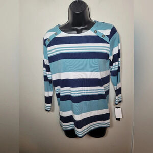 NWT Hasting & Smith Blue Nautical Stripe Top sz SP